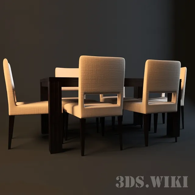 furniture – Selva table with soft chairs 3D Model furniture – Selva table with soft chairs 3D Model