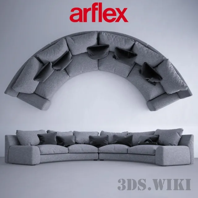 furniture – Semicircular sofa 3D Model