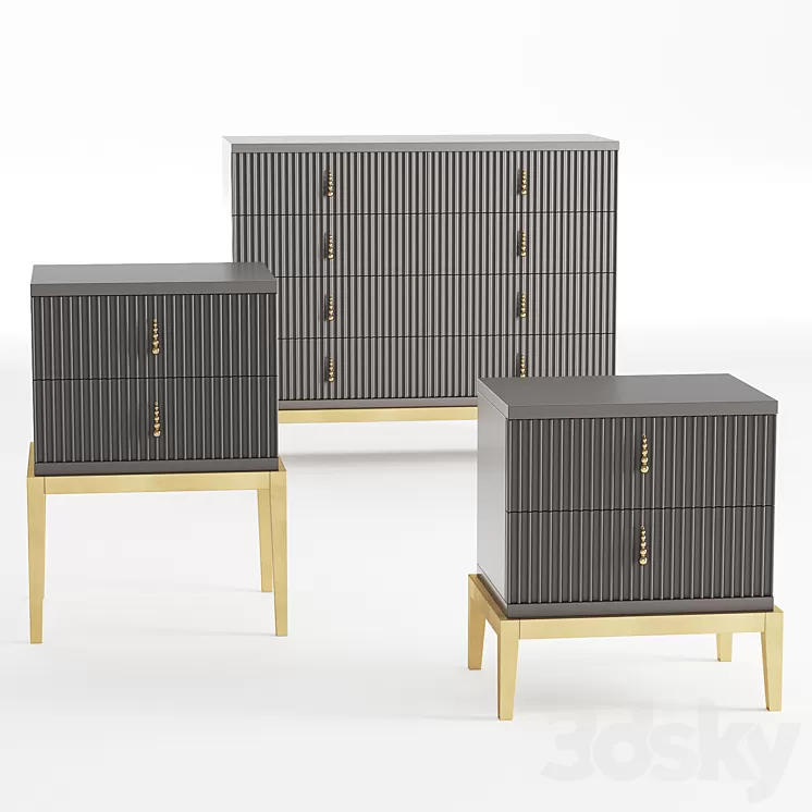 Furniture set Cavio Casa Sidney collection 3D Model Furniture set Cavio Casa Sidney collection 3D Model