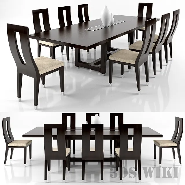 furniture – SET – DINING TABLE WITH CHAIRS 3D Model
