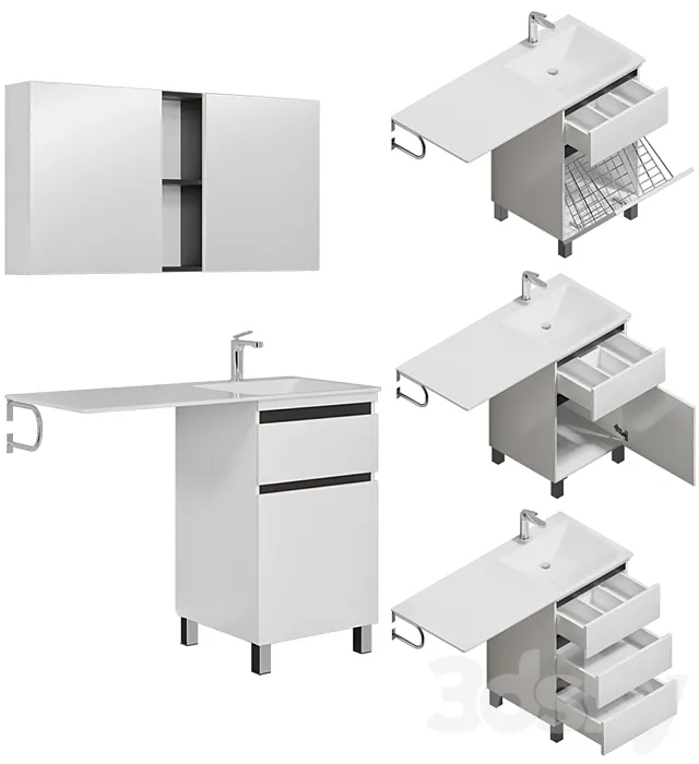 Furniture set Dolomite Ergonomics 50 and Pencil case 3D Model