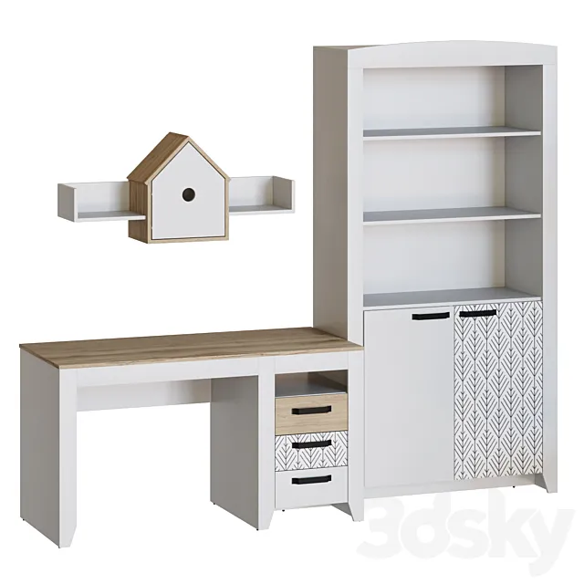 Furniture set for children’s Fanny workplace 3D Model