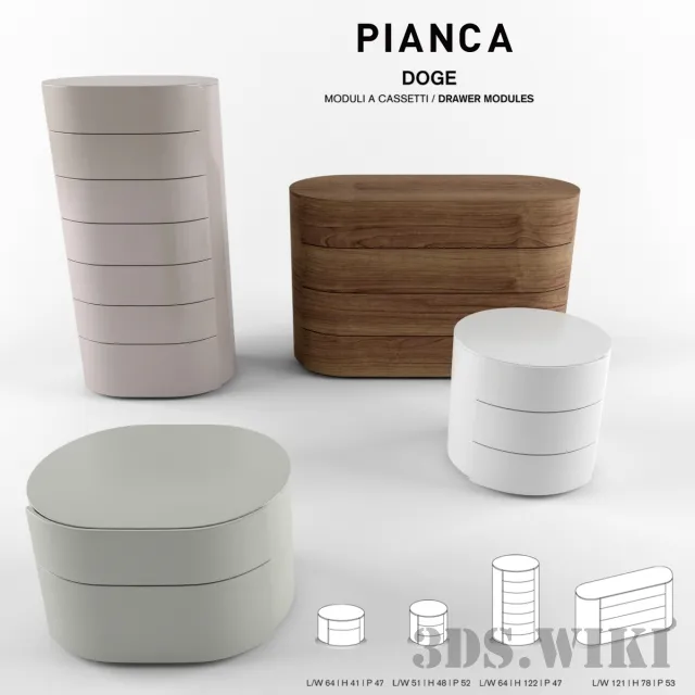 furniture – Set of dressers and sideboards DOGE Pianca 3D Model