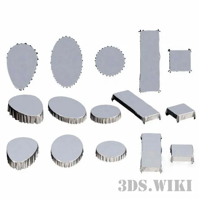 furniture – Set of tablecloths 3D Model
