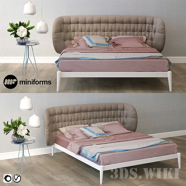 furniture – Shiko Capitone Miniforms Bed 3D Model furniture – Shiko Capitone Miniforms Bed 3D Model