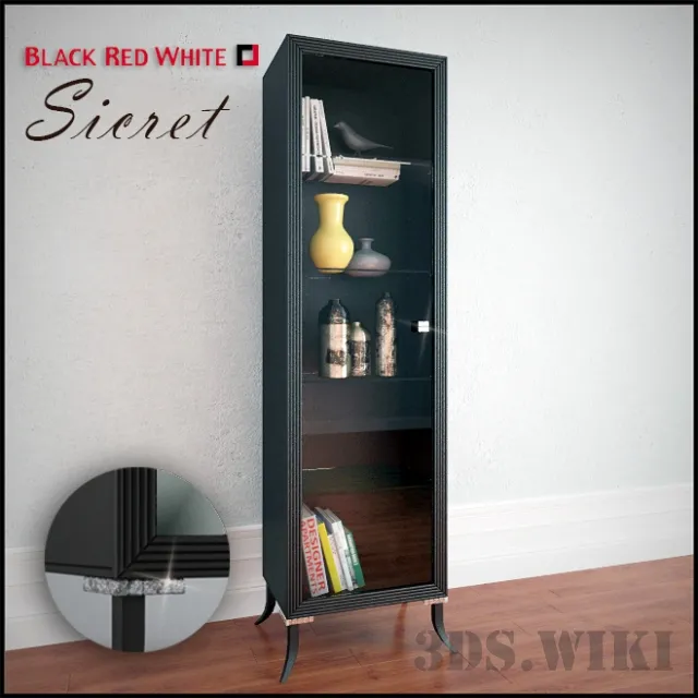 furniture – Sicret wardrobe with display case from Black Red White 3D Model furniture – Sicret wardrobe with display case from Black Red White 3D Model