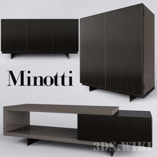 furniture – Sideboard Chest of Drawers and Wardrobe Aylon By Minotti 3D Model furniture – Sideboard Chest of Drawers and Wardrobe Aylon By Minotti 3D Model