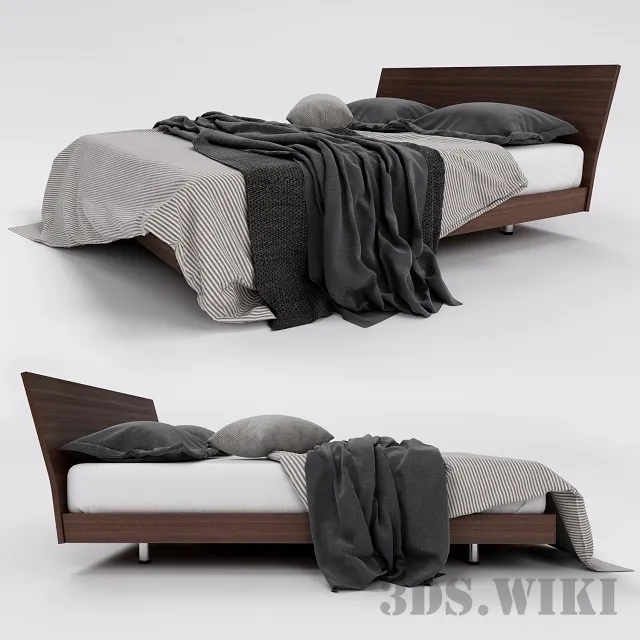 furniture – Simple bed with linens 3D Model