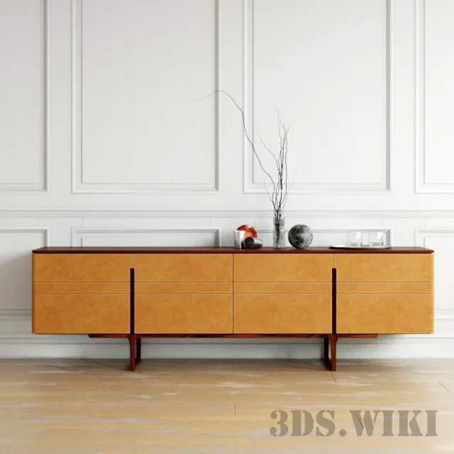furniture – Simple cabinet with decorative set 3D Model