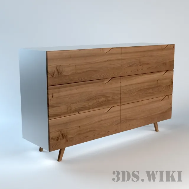 furniture – SIMPLE CHEST OF DRAWERS WITH WOODEN FACADE 3D Model