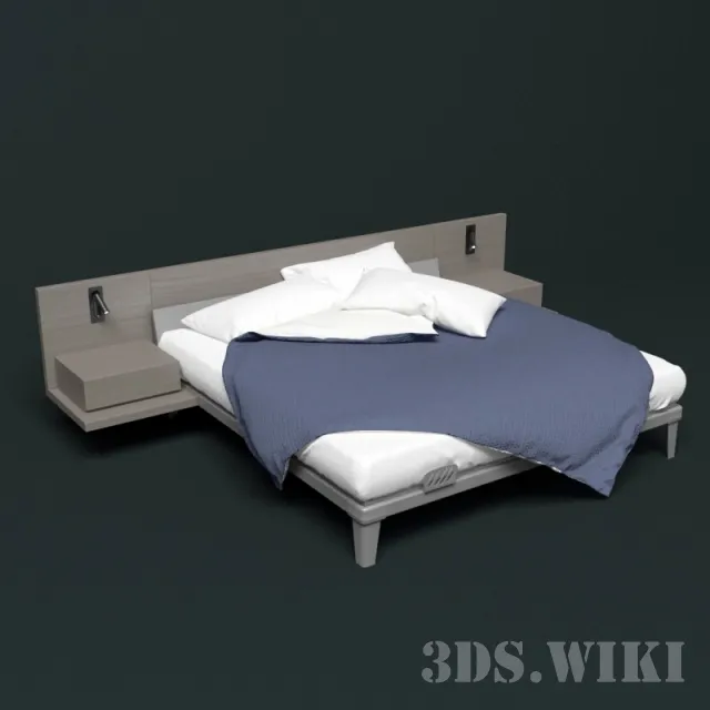 furniture – Simple Double Bed 3D Model