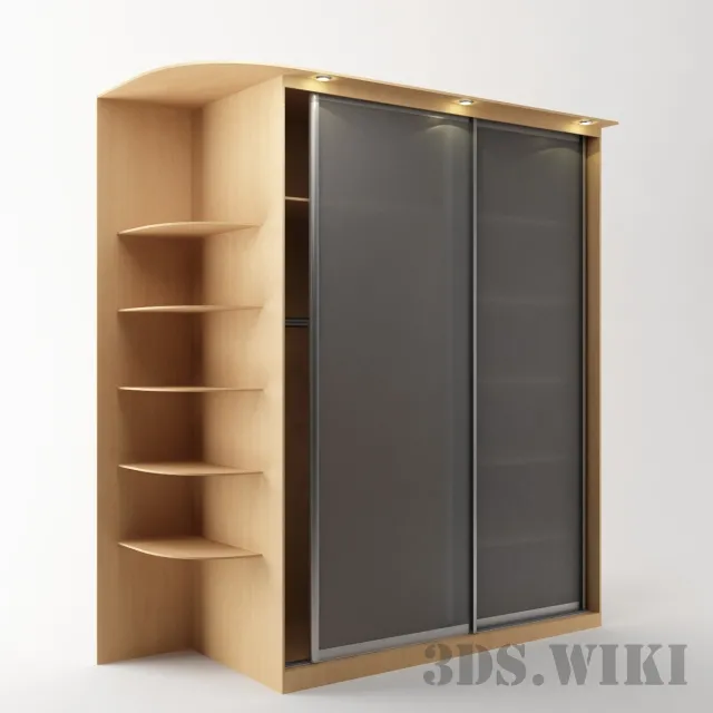 furniture – Sliding wardrobe with Showcase 3D Model