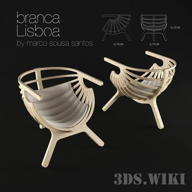furniture – Small armchair SHELL CHAIR By Branca Lisboa 3D Model