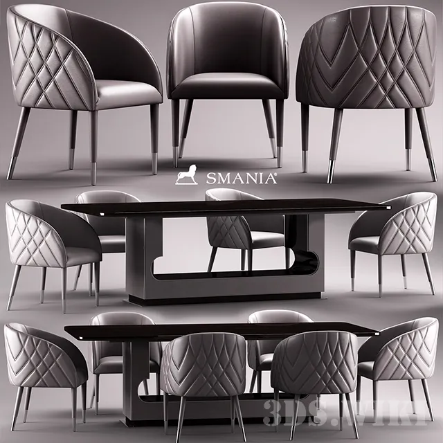 furniture – Smania Amal table and chairs 3D Model furniture – Smania Amal table and chairs 3D Model