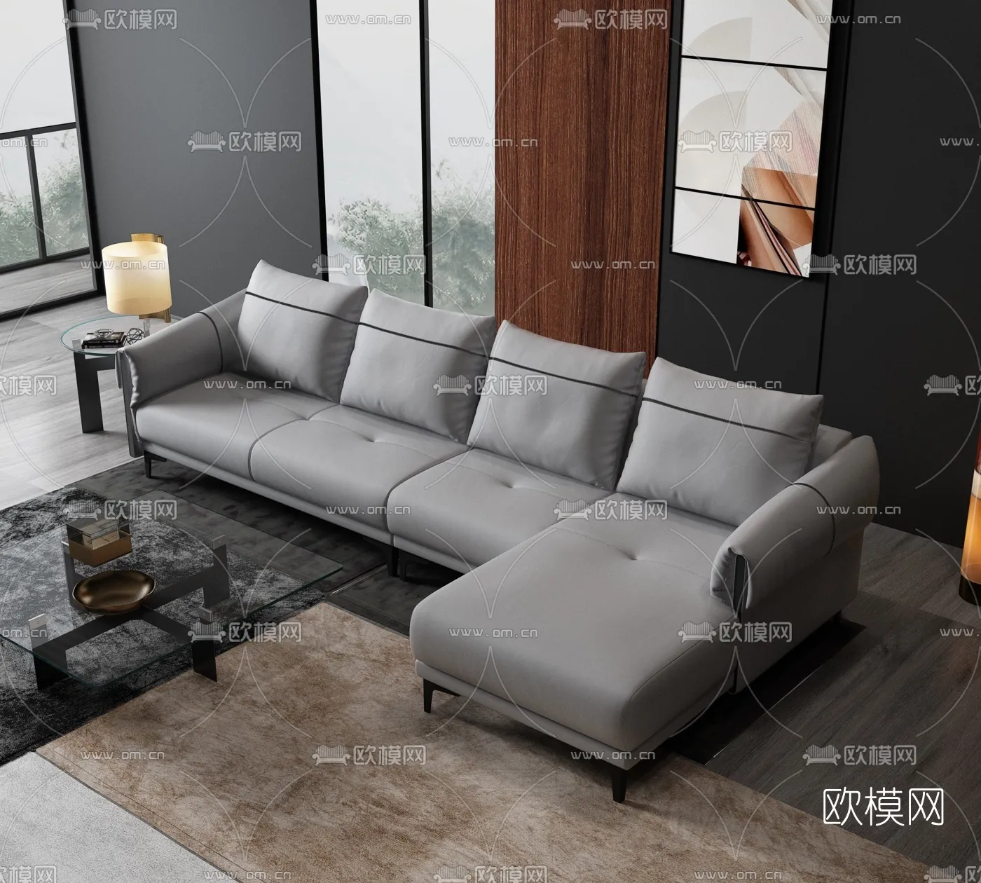 FURNITURE – SOFA – 3D Model For Interior Design – 11075