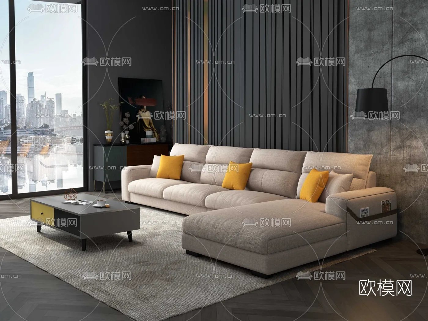 FURNITURE – SOFA – 3D Model For Interior Design – 11082