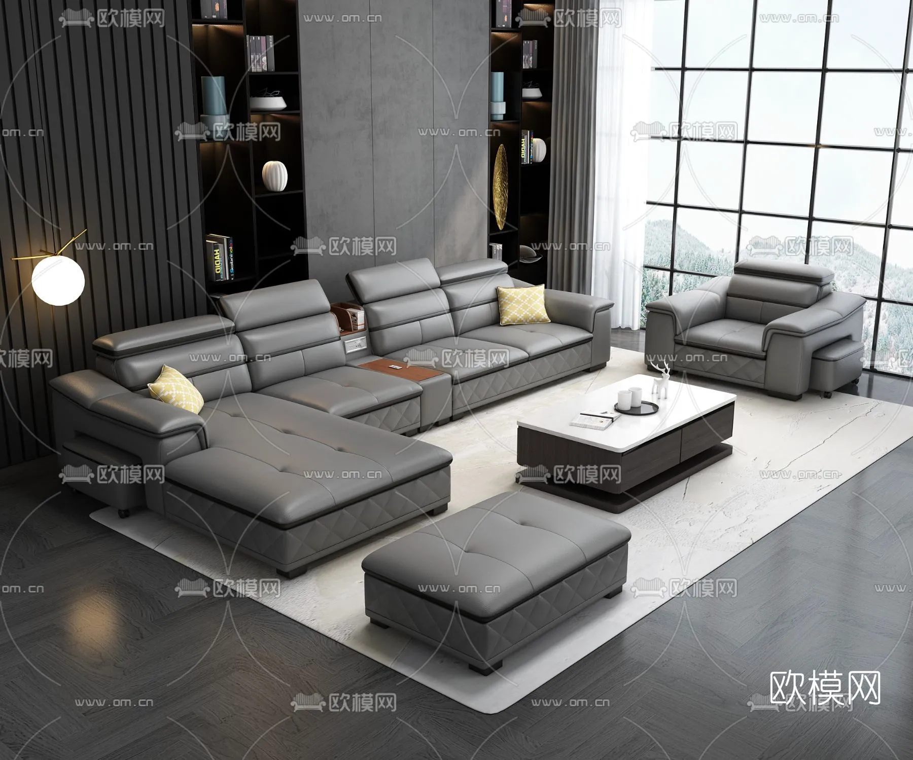 FURNITURE – SOFA – 3D Model For Interior Design – 11093