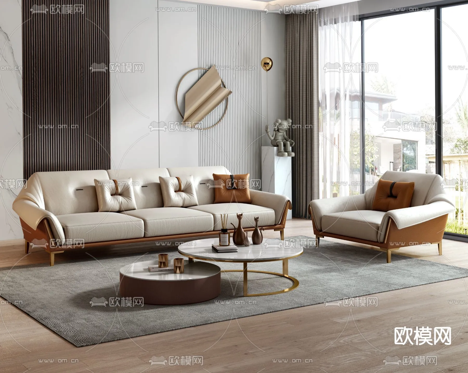 FURNITURE – SOFA – 3D Model For Interior Design – 11107
