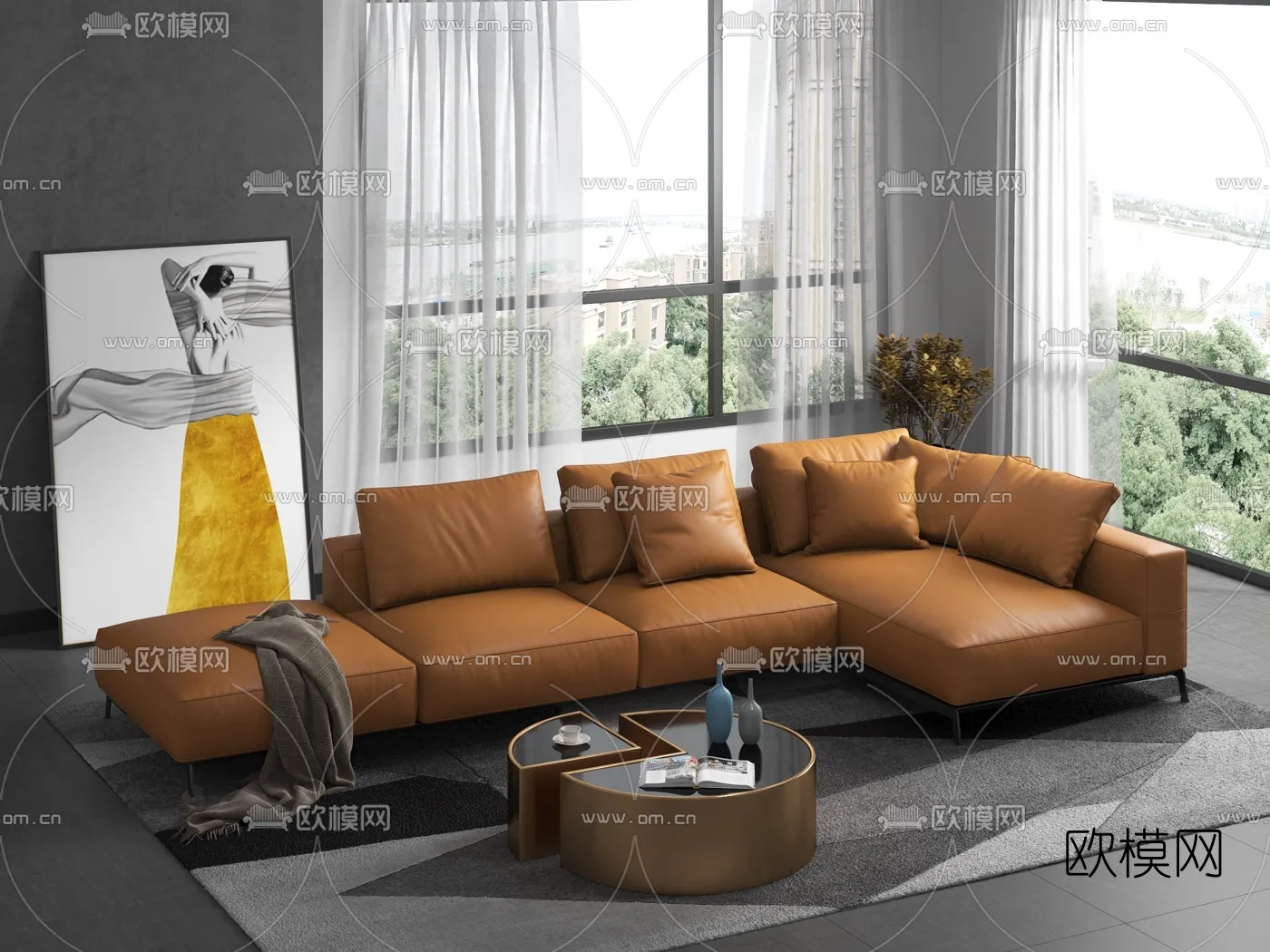 FURNITURE – SOFA – 3D Model For Interior Design – 11119