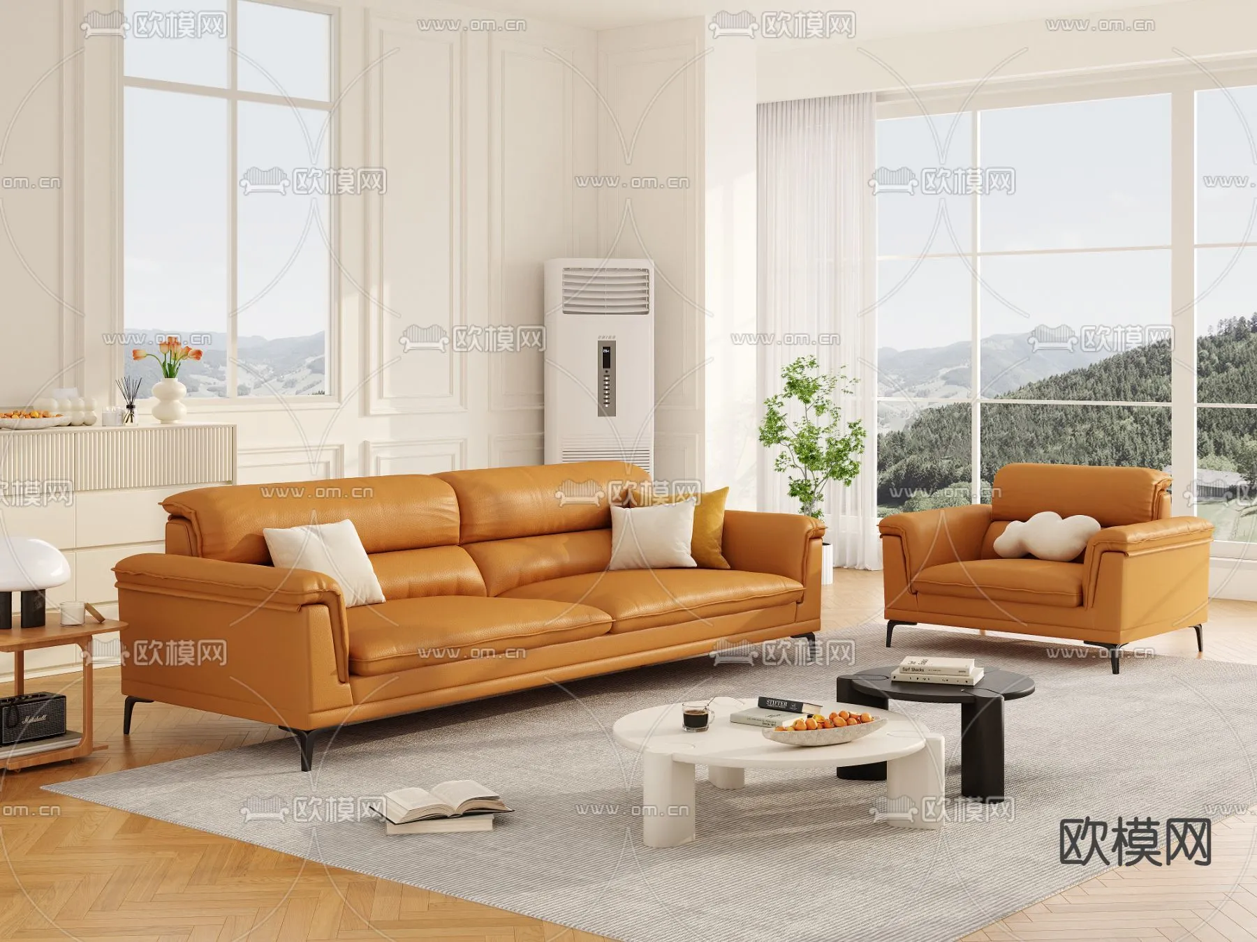 FURNITURE – SOFA – 3D Model For Interior Design – 11125