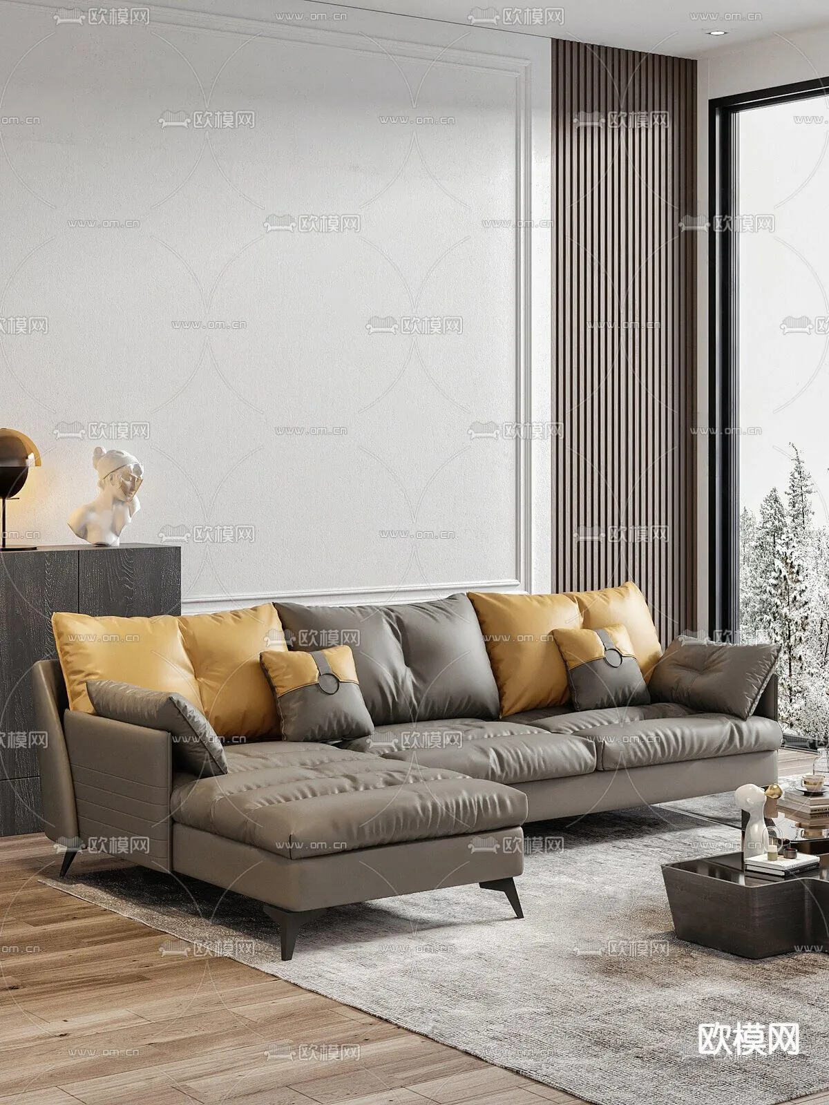 FURNITURE – SOFA – 3D Model For Interior Design – 11130