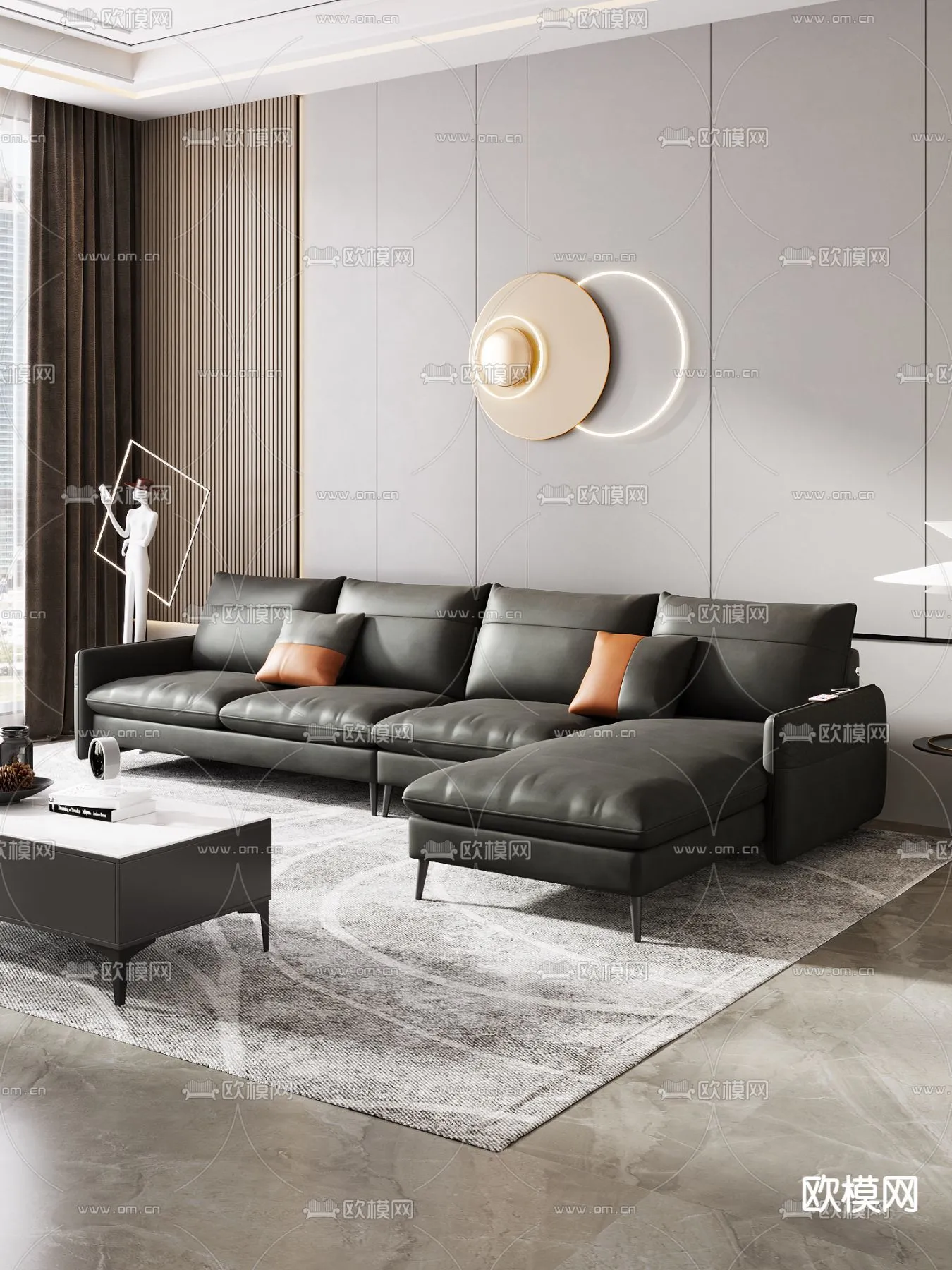 FURNITURE – SOFA – 3D Model For Interior Design – 11135