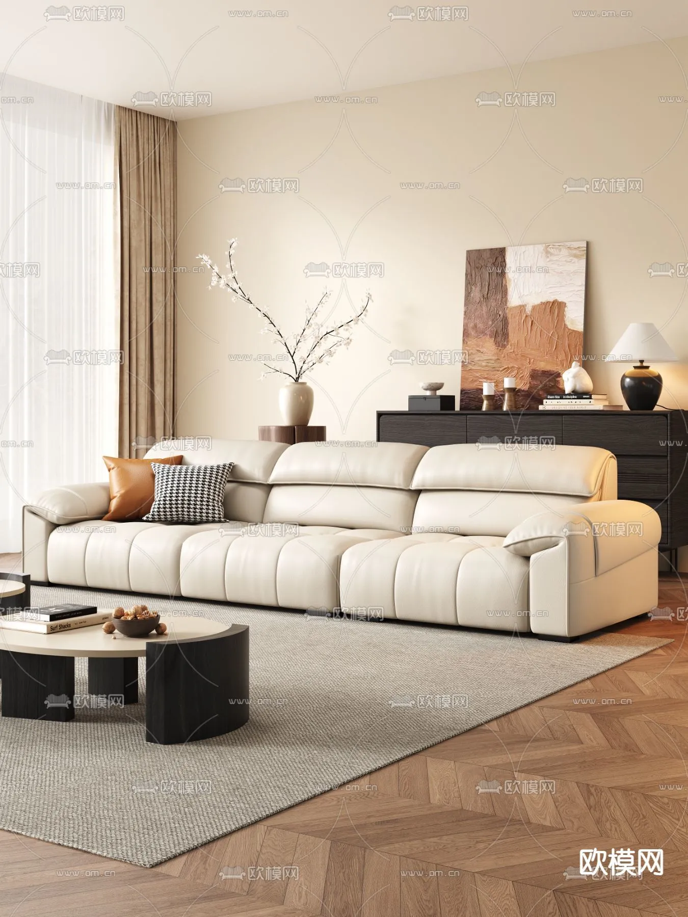 FURNITURE – SOFA – 3D Model For Interior Design – 11145