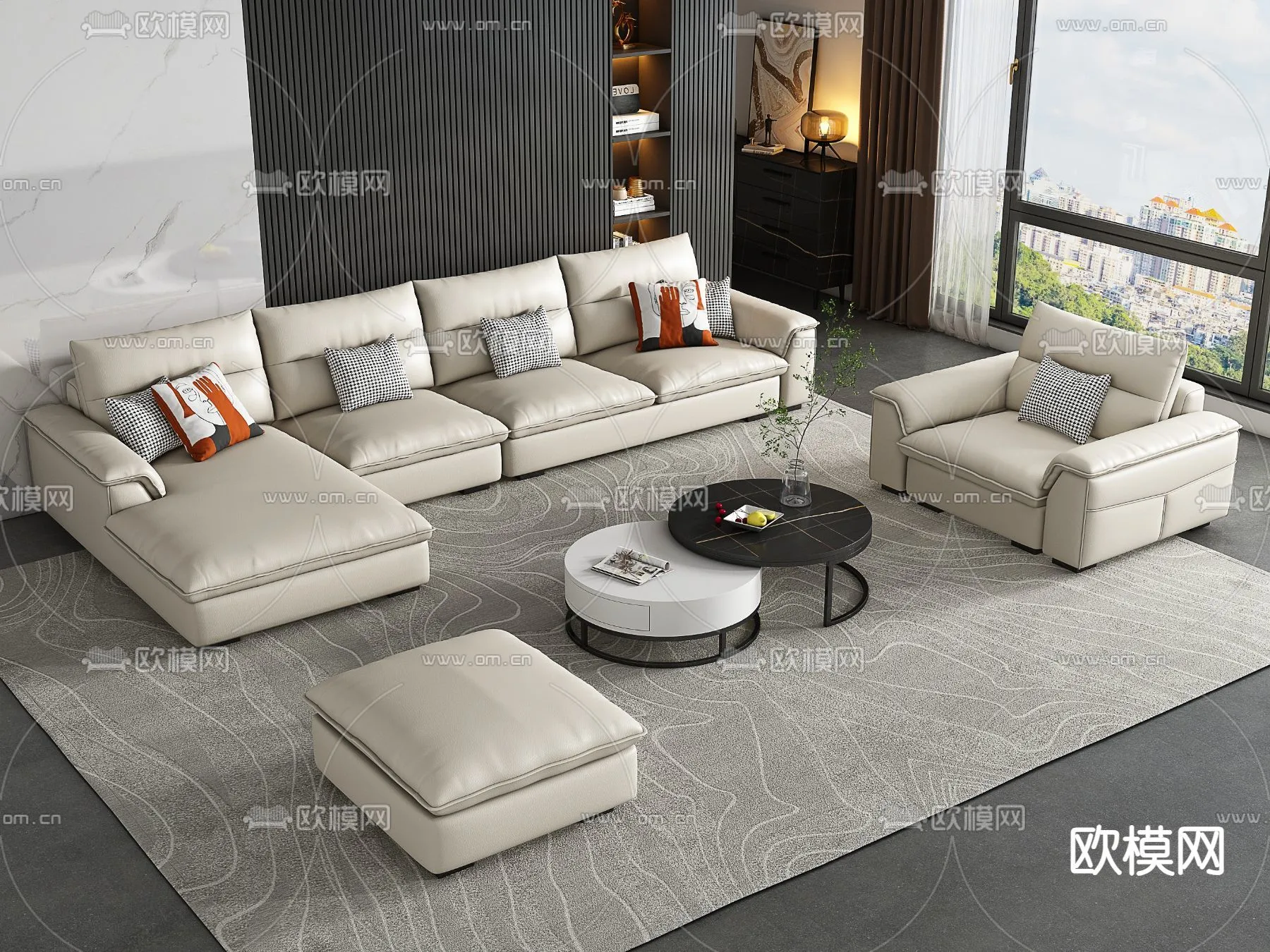 FURNITURE – SOFA – 3D Model For Interior Design – 11158