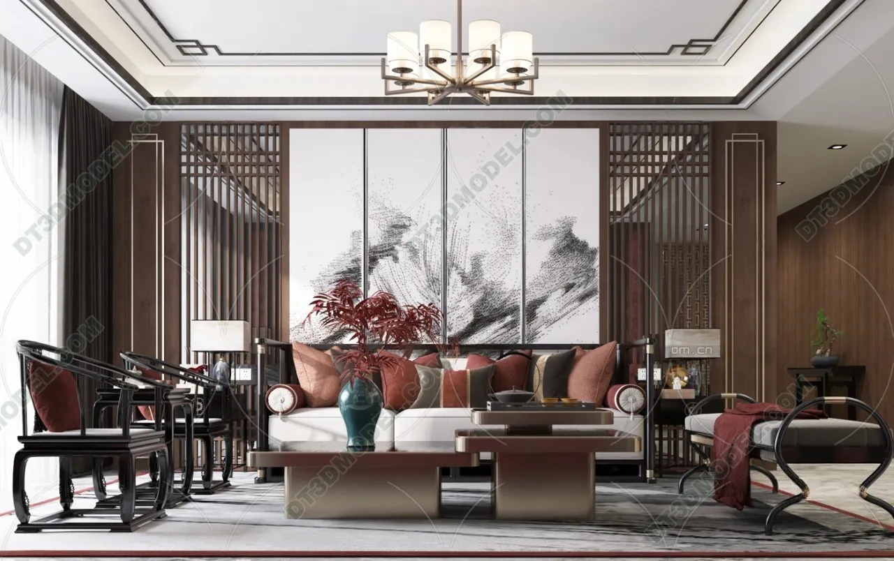 FURNITURE – SOFA – 3D Model For Interior Design – 11173