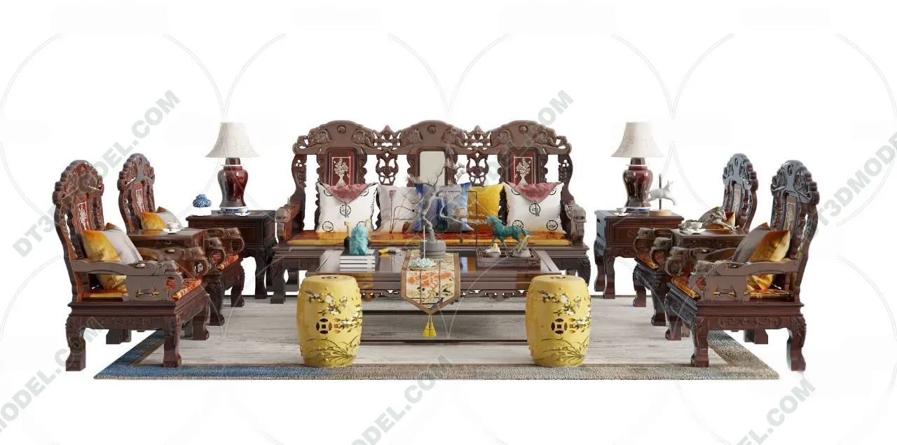 FURNITURE – SOFA – 3D Model For Interior Design – 11198