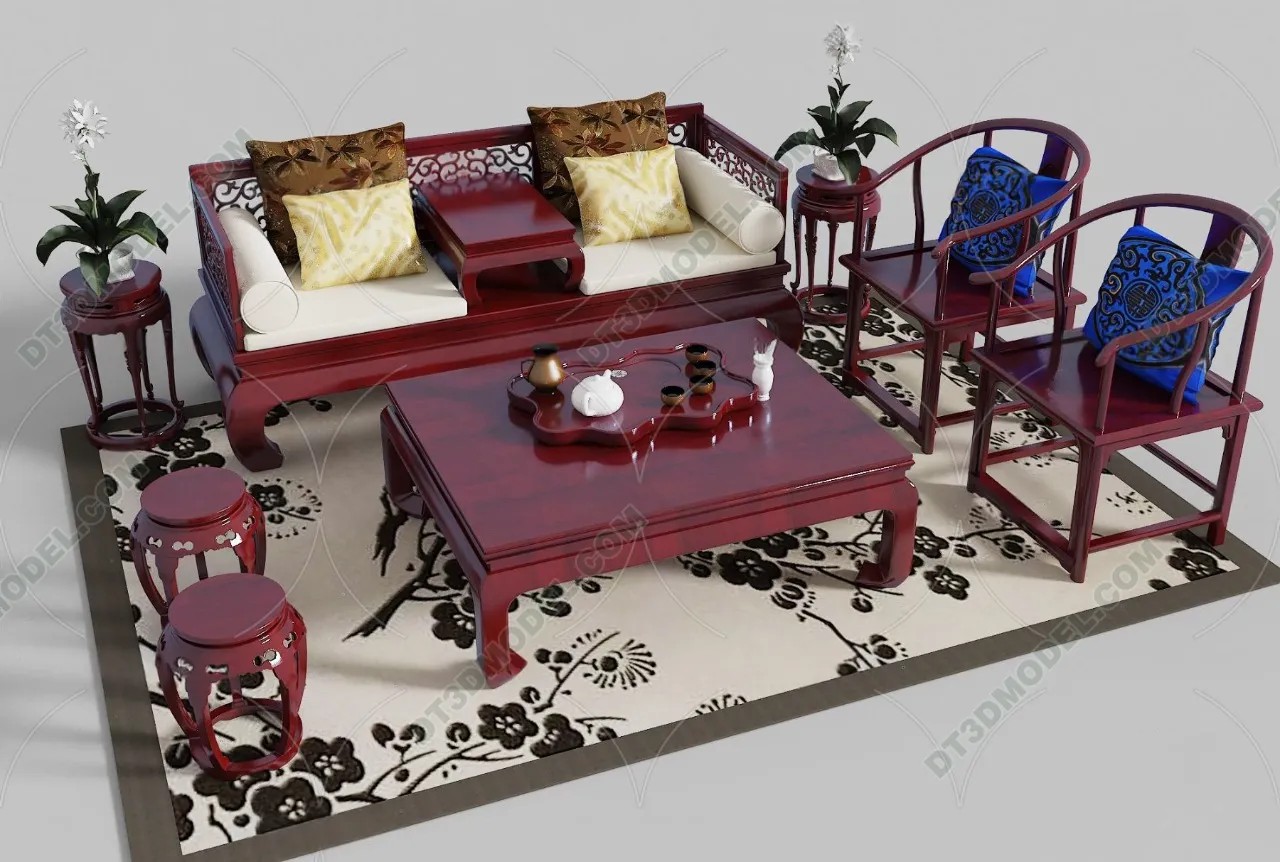 FURNITURE – SOFA – 3D Model For Interior Design – 11206