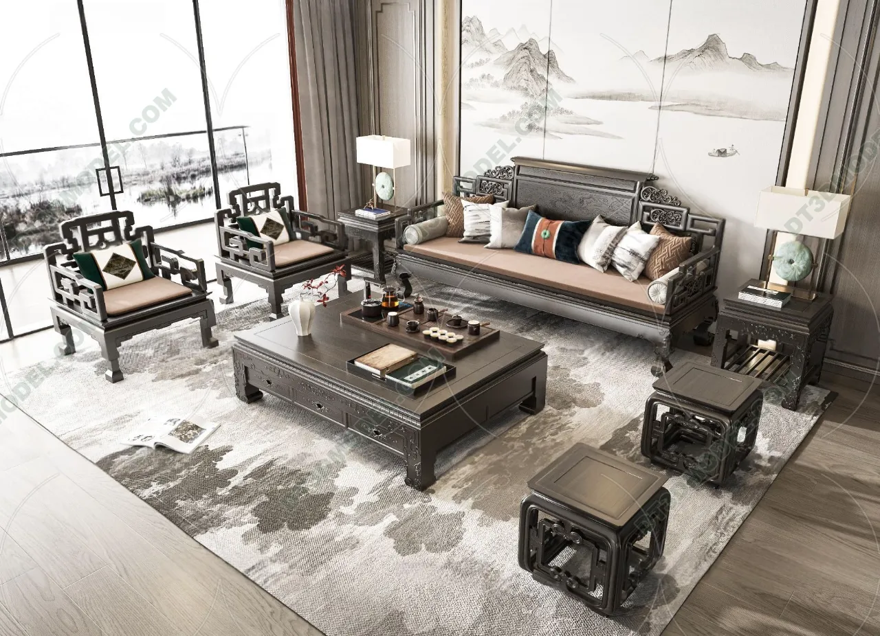 FURNITURE – SOFA – 3D Model For Interior Design – 11209