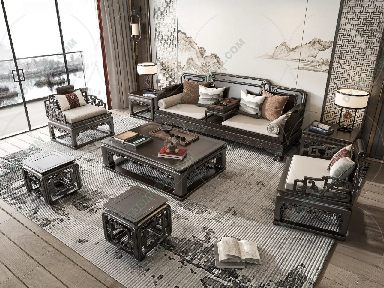 FURNITURE – SOFA – 3D Model For Interior Design – 11212