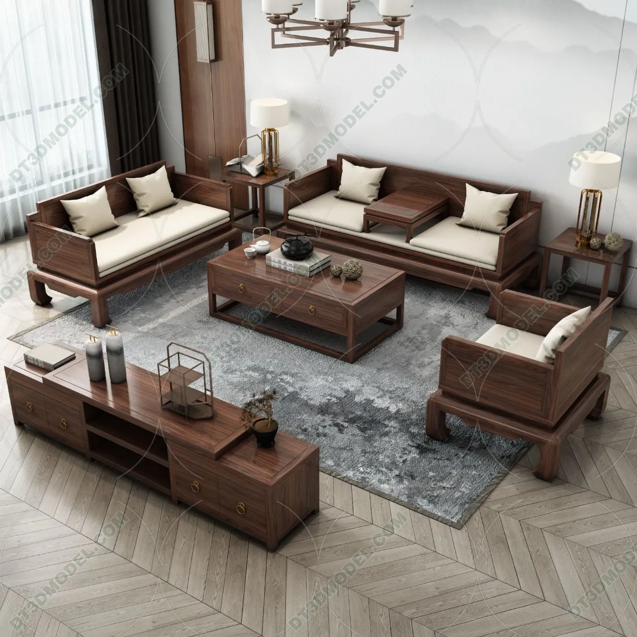 FURNITURE – SOFA – 3D Model For Interior Design – 11221