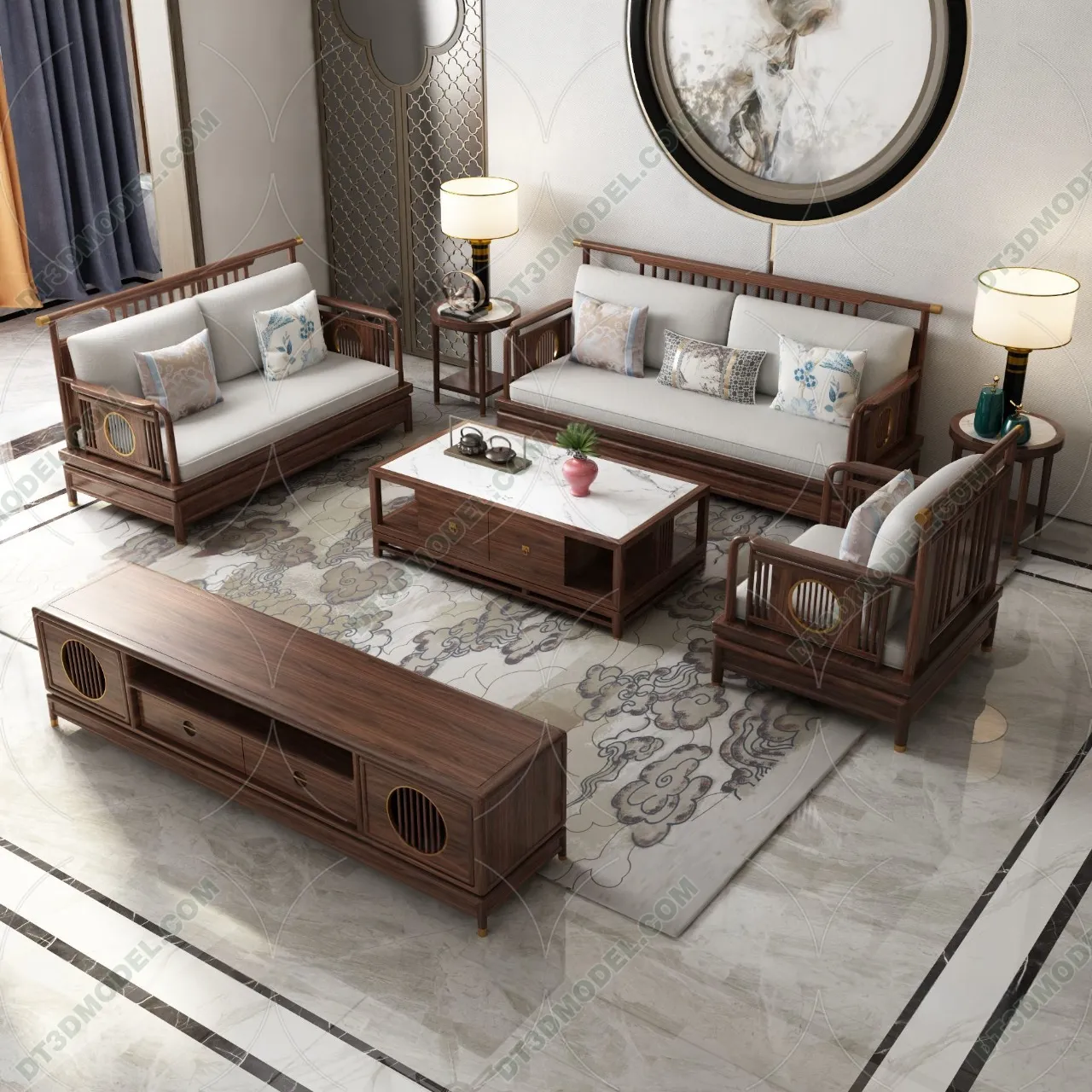FURNITURE – SOFA – 3D Model For Interior Design – 11222