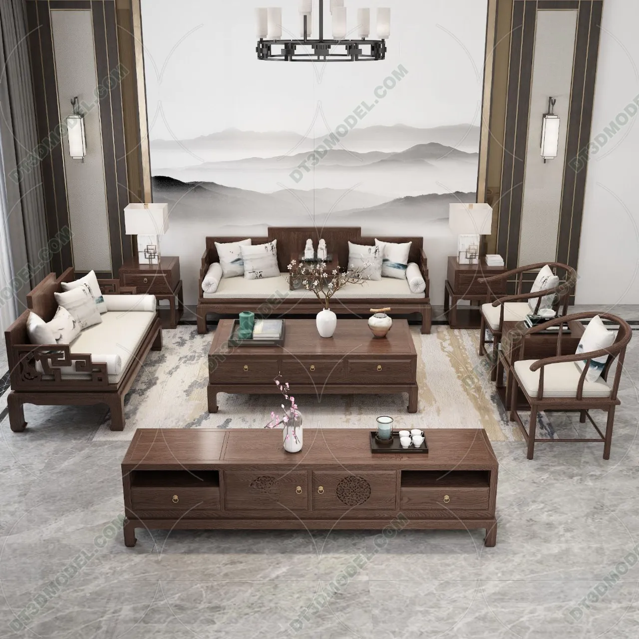 FURNITURE – SOFA – 3D Model For Interior Design – 11233