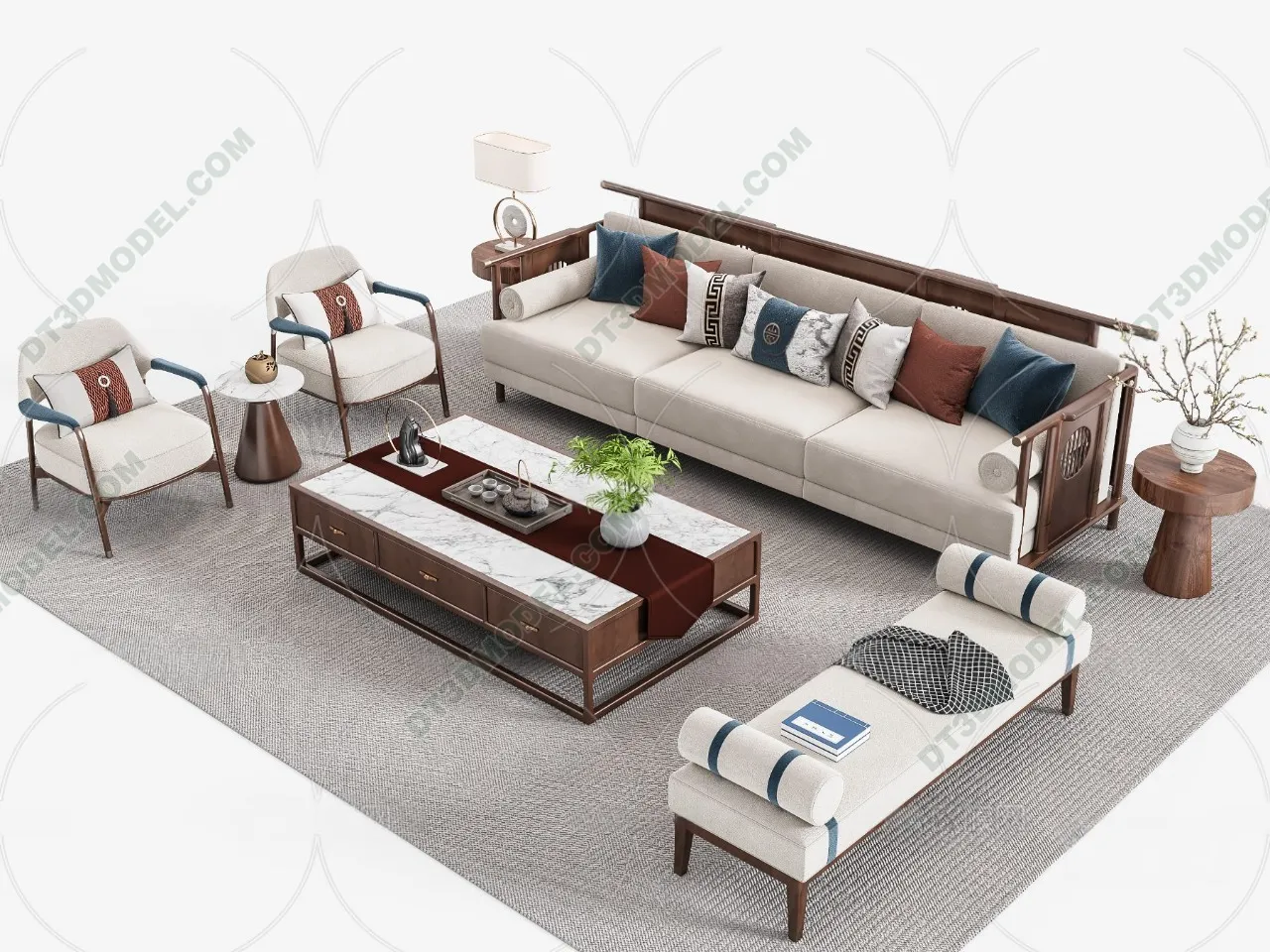 FURNITURE – SOFA – 3D Model For Interior Design – 11235