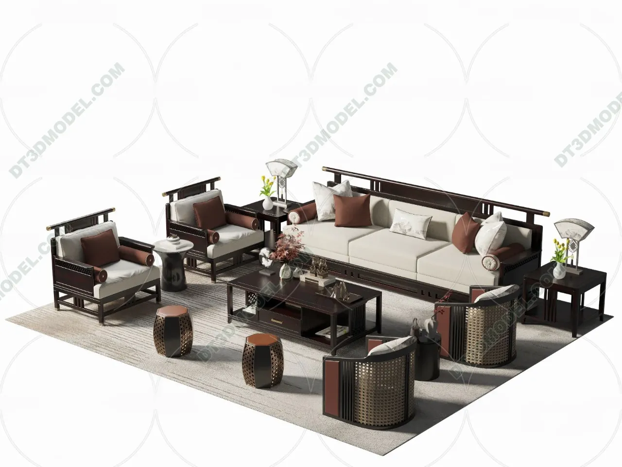 FURNITURE – SOFA – 3D Model For Interior Design – 11236