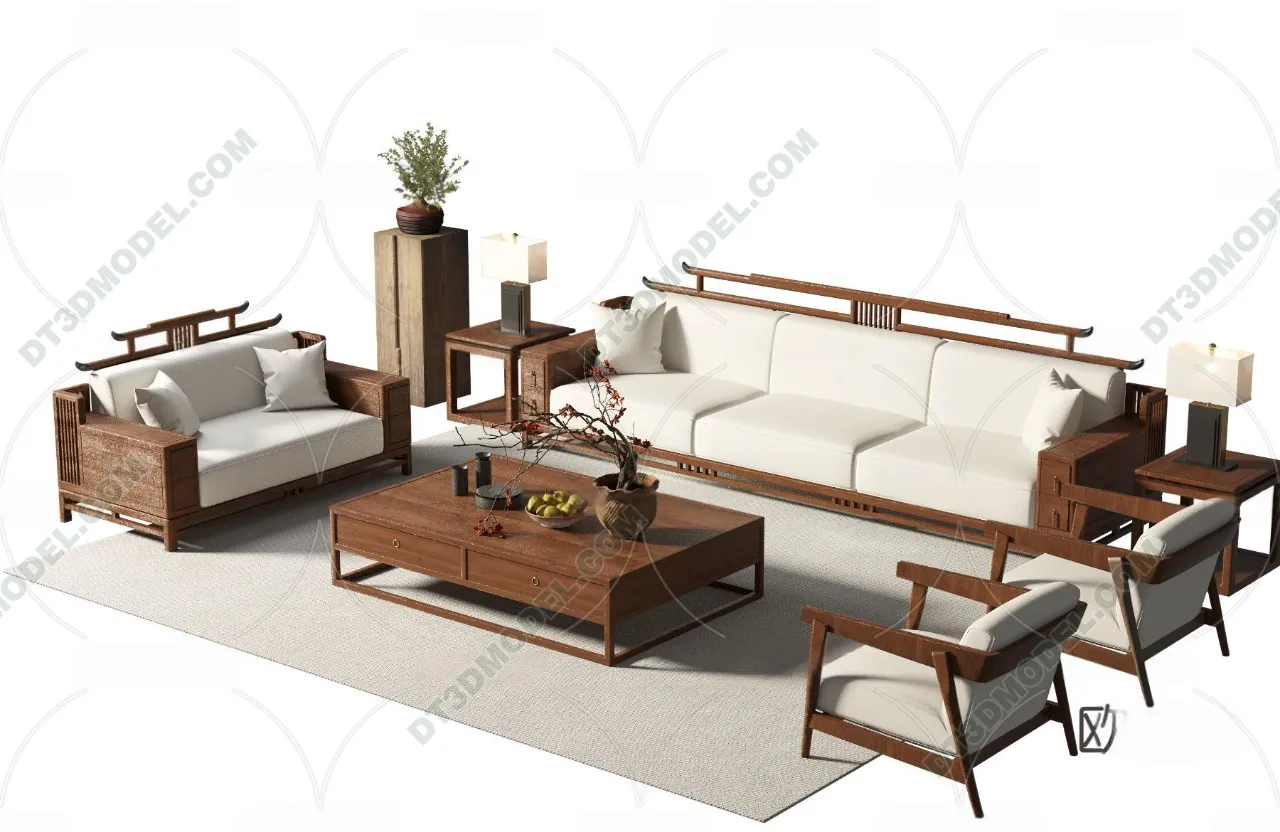 FURNITURE – SOFA – 3D Model For Interior Design – 11250