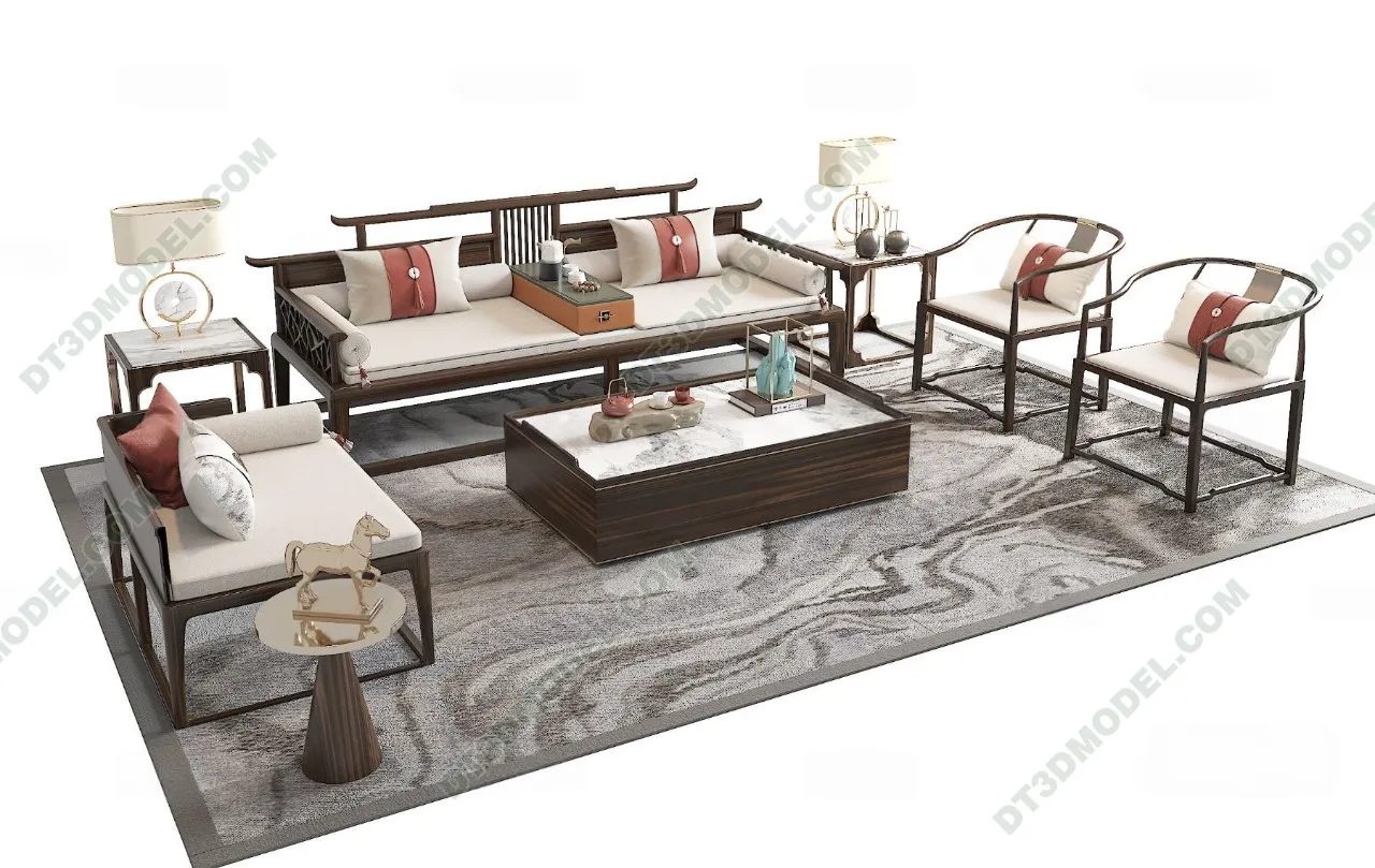 FURNITURE – SOFA – 3D Model For Interior Design – 11263