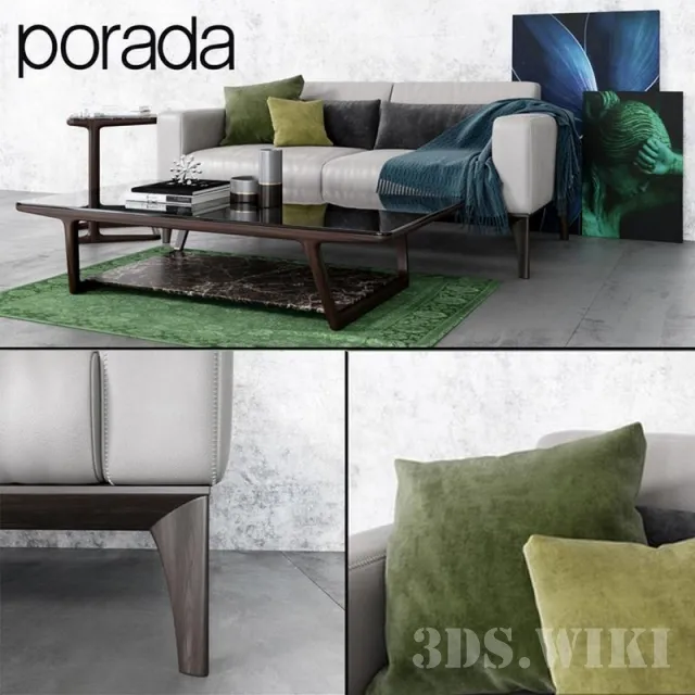 furniture – Sofa and tables Porada 3D Model