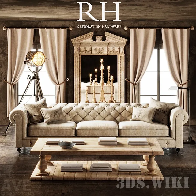 furniture – Sofa AVE Restoration Hardware 3D Model furniture – Sofa AVE Restoration Hardware 3D Model