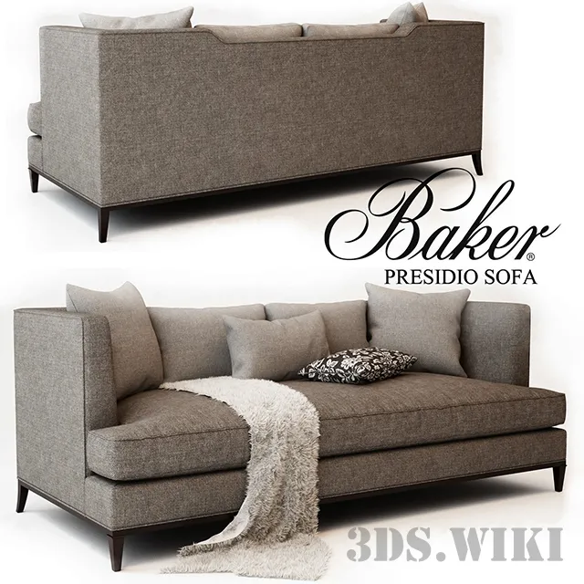 furniture – Sofa Presidio light gray Baker Furniture 6729S 3D Model