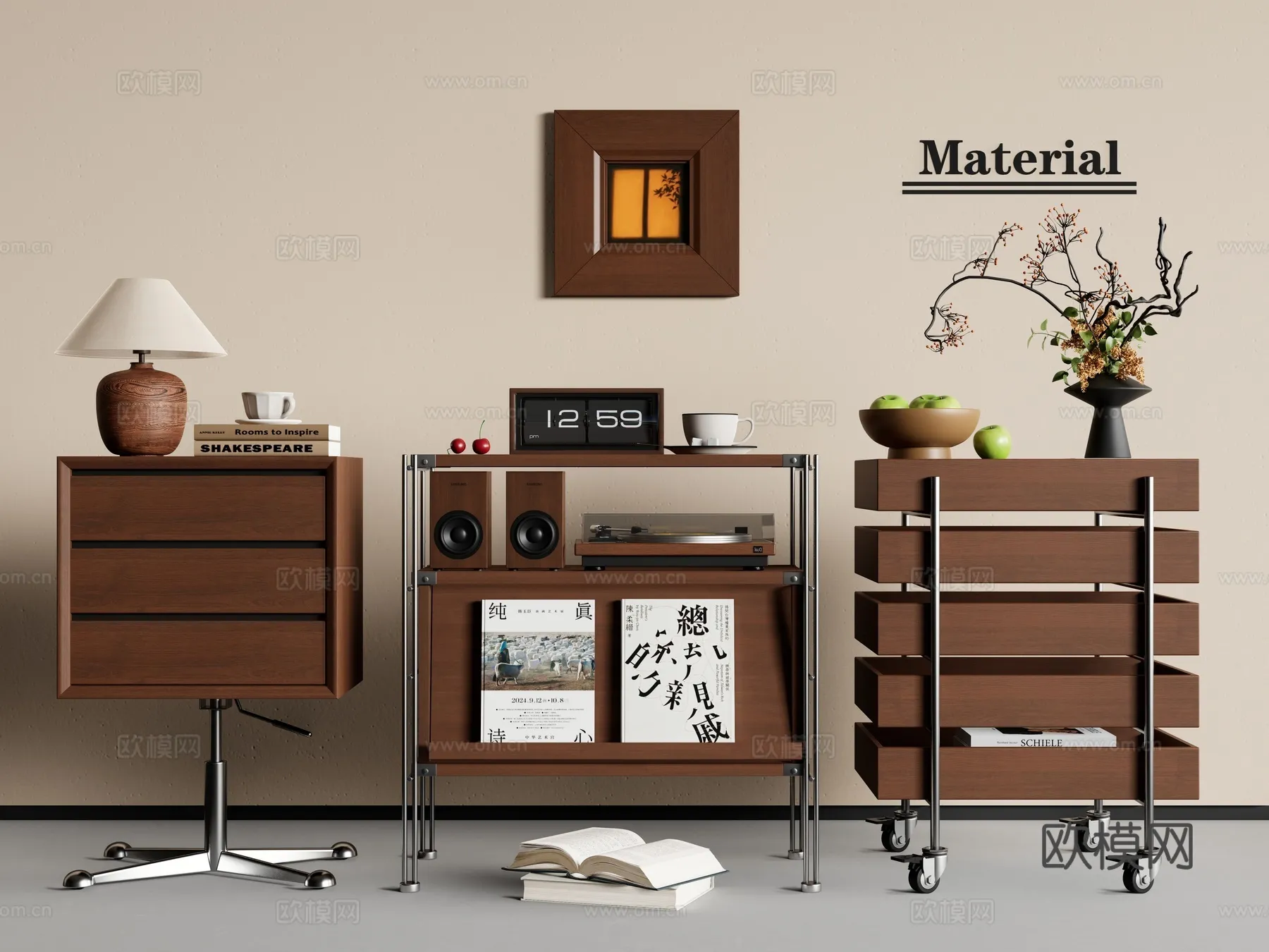 FURNITURE – SOFA TABLE – 3D Model For Interior Design – 326