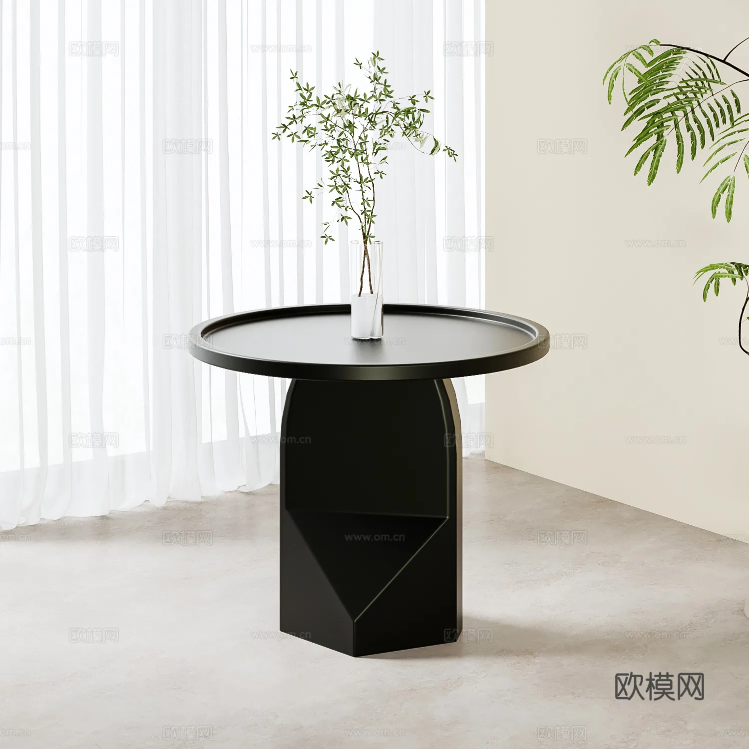 FURNITURE – SOFA TABLE – 3D Model For Interior Design – 396