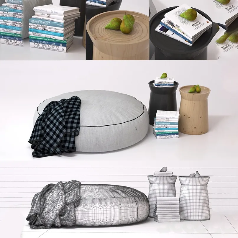 furniture – Soft pouf 9 3D Model furniture – Soft pouf 9 3D Model