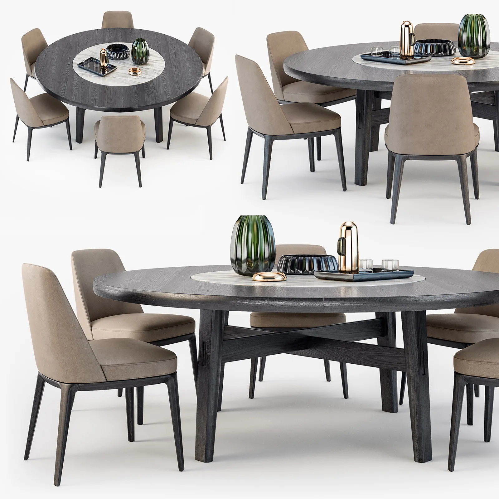 furniture – Sophie table with chairs 04 3D Model