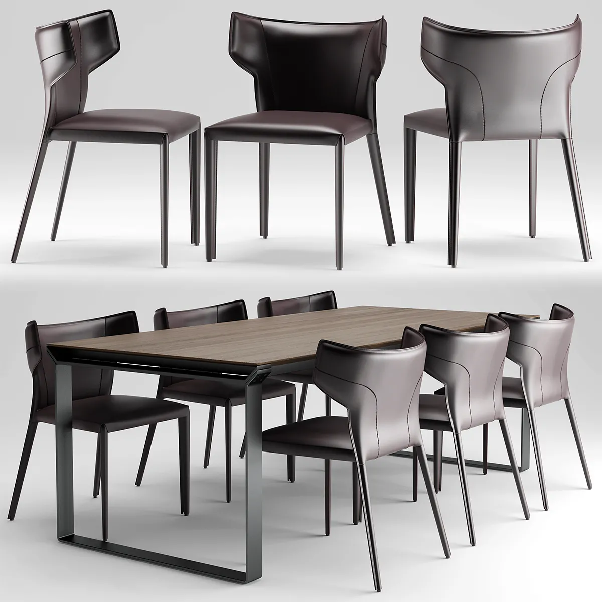 furniture – Sophie table with chairs 05 3D Model