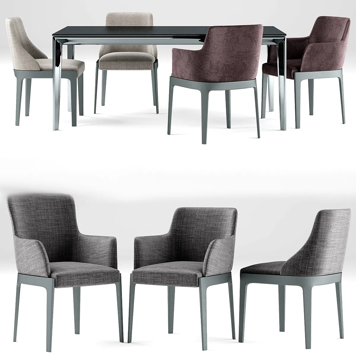 furniture – Sophie tables with chairs 3 3D Model