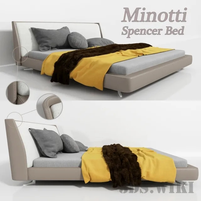 furniture – Spencer bed “Minotti” factory 3D Model